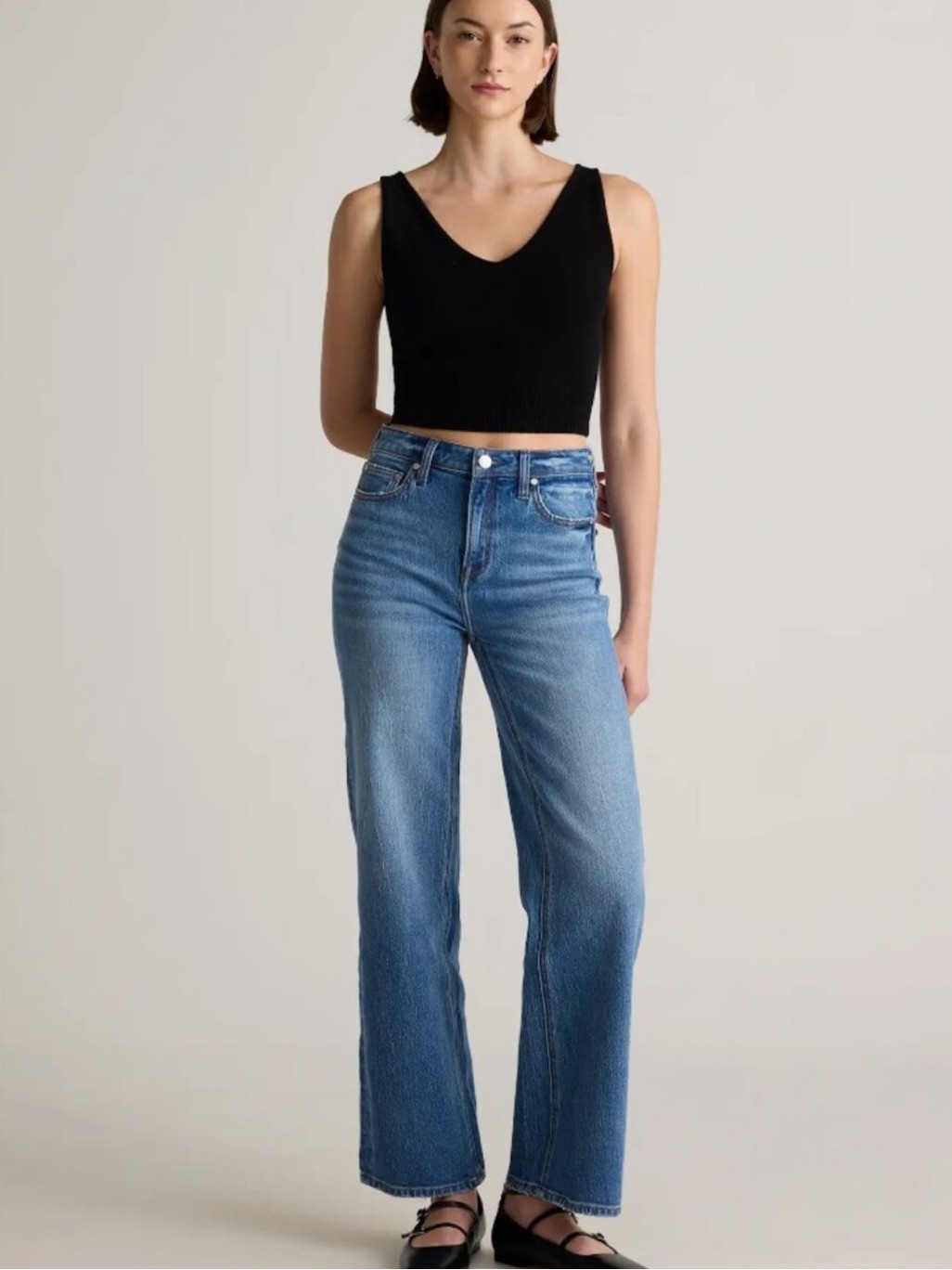 Quince Bella Stretch Relaxed Straight Jeans 31